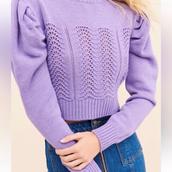 TACH Clothing Begonia Sweater Lavender size Large - Picture 11 of 15